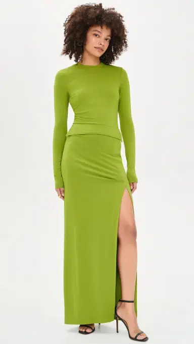 Nanushka Shada Jersey Maxi Dress Green | Thumbnail 2 Nanushka Shada Jersey Maxi Dress Green | Thumbnail 2