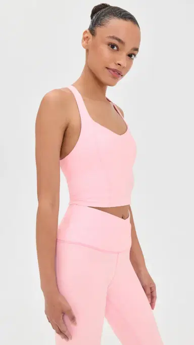 Beyond Yoga Intensity Racerack Cropped Tank Frosty Pink Heather | Thumbnail 4