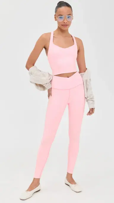 Beyond Yoga Intensity Racerack Cropped Tank Frosty Pink Heather | Thumbnail 5