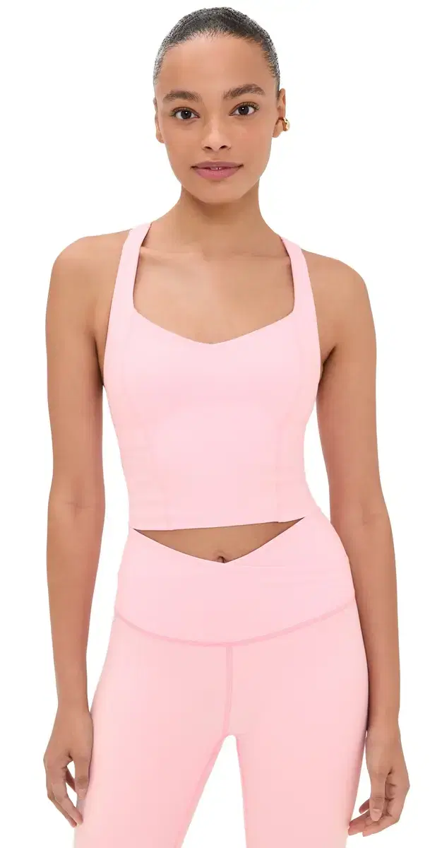 Intensity Racerack Cropped Tank Frosty Pink Heather