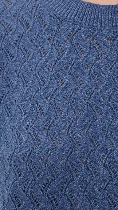 Varley Manae Pointelle Knit Top Bijou Blue | Thumbnail 6 Varley Manae Pointelle Knit Top Bijou Blue | Thumbnail 6