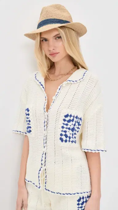 Hat Attack Frankie Fedora Hat Natural/Denim | Thumbnail 3 Hat Attack Frankie Fedora Hat Natural/Denim | Thumbnail 3
