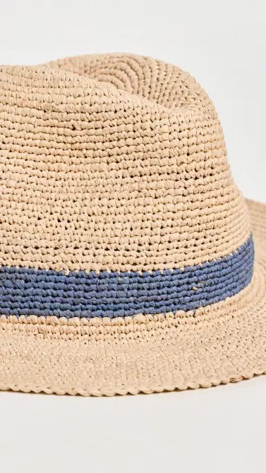 Hat Attack Frankie Fedora Hat Natural/Denim | Thumbnail 4 Hat Attack Frankie Fedora Hat Natural/Denim | Thumbnail 4