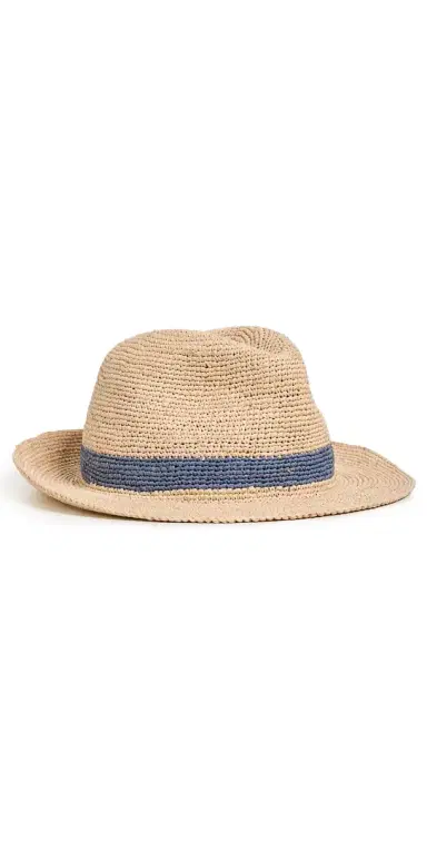 Hat Attack Frankie Fedora Hat Natural/Denim | Thumbnail 1 Hat Attack Frankie Fedora Hat Natural/Denim | Thumbnail 1
