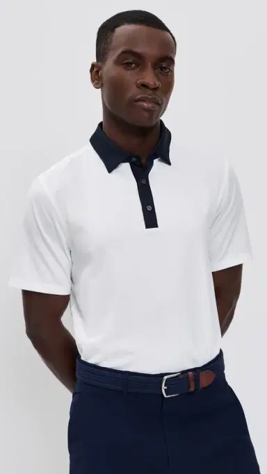 Rhone Drive Time Polo White/True Navy S | Thumbnail 2