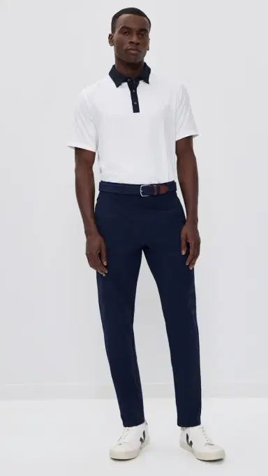 Rhone Drive Time Polo White/True Navy S | Thumbnail 5