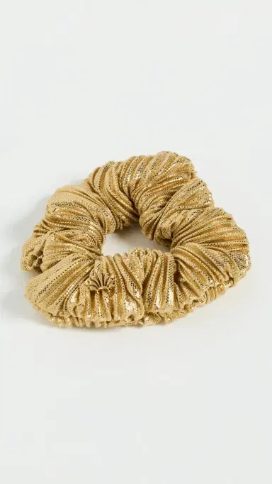 Lele Sadoughi Metallic Scrunchie Gold One Size | Thumbnail 2