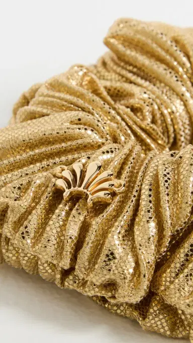 Lele Sadoughi Metallic Scrunchie Gold One Size | Thumbnail 4