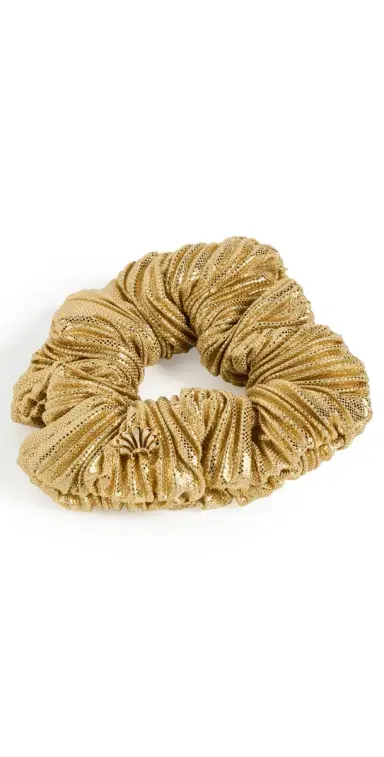 Lele Sadoughi Metallic Scrunchie Gold One Size | Thumbnail 1
