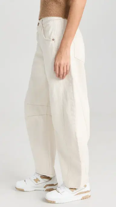 Free People We The Free Good Luck Barrel Jeans Milk 32 | Thumbnail 4