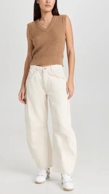 Free People We The Free Good Luck Barrel Jeans Milk 32 | Thumbnail 5