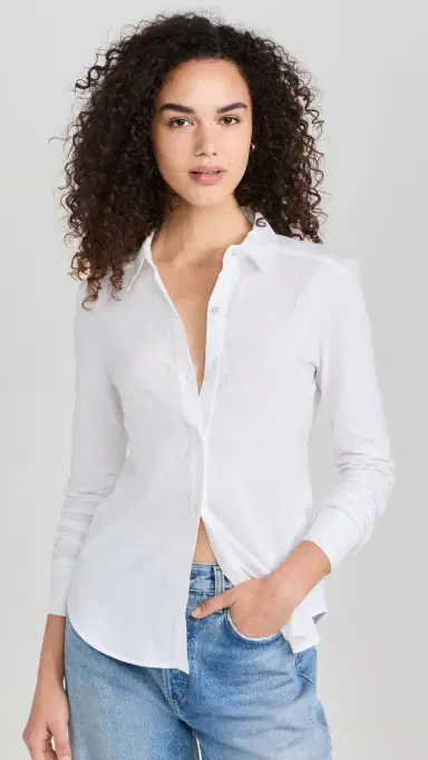 Theory Riduro Long Sleeve Button Down White | Thumbnail 2 Theory Riduro Long Sleeve Button Down White | Thumbnail 2
