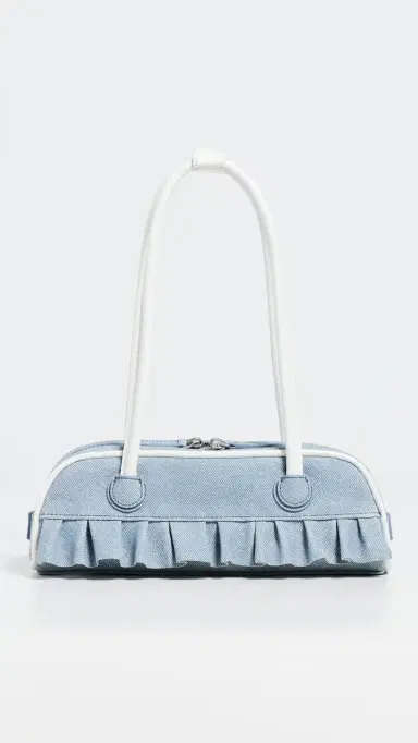 MARGESHERWOOD x Peanuts Boston Mini Bag Blue & White Denim Effect Suede One Size | Thumbnail 2