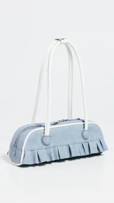 MARGESHERWOOD x Peanuts Boston Mini Bag Blue & White Denim Effect Suede One Size | Thumbnail 4