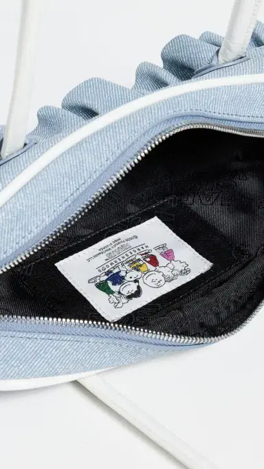 MARGESHERWOOD x Peanuts Boston Mini Bag Blue & White Denim Effect Suede One Size | Thumbnail 6