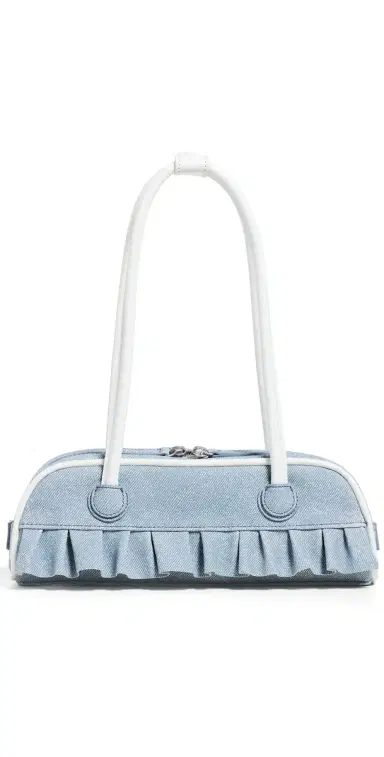 MARGESHERWOOD x Peanuts Boston Mini Bag Blue & White Denim Effect Suede One Size | Thumbnail 1