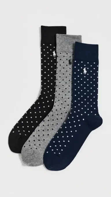 Polo Ralph Lauren Dot Socks 3 Pack Navy Multi | Thumbnail 2