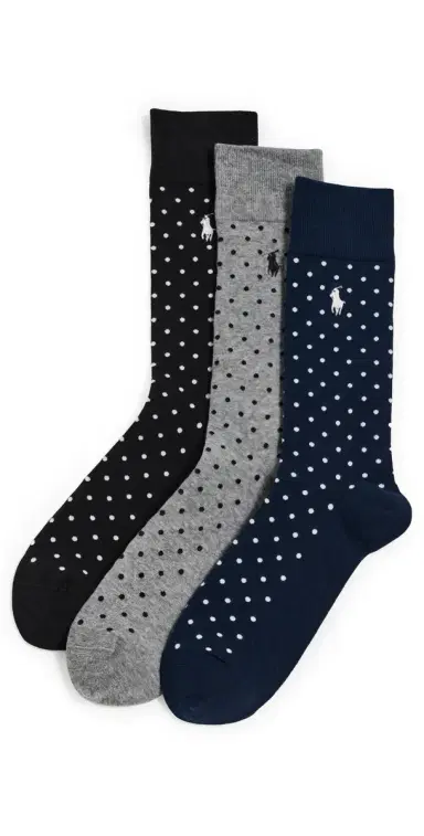 Polo Ralph Lauren Dot Socks 3 Pack Navy Multi | Thumbnail 1