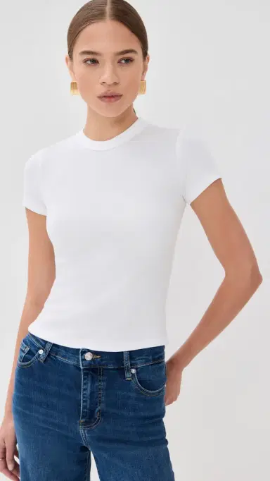 Frame The Rib Baby Tee White | Thumbnail 2 Frame The Rib Baby Tee White | Thumbnail 2