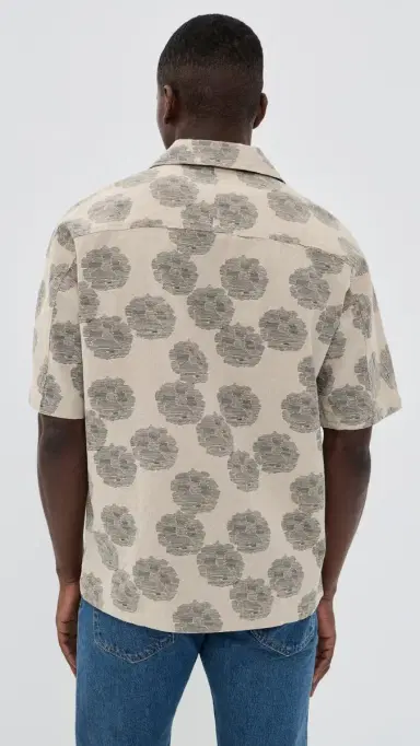 NN07 Ole Printed Linen Shirt Oatmeal | Thumbnail 3 NN07 Ole Printed Linen Shirt Oatmeal | Thumbnail 3