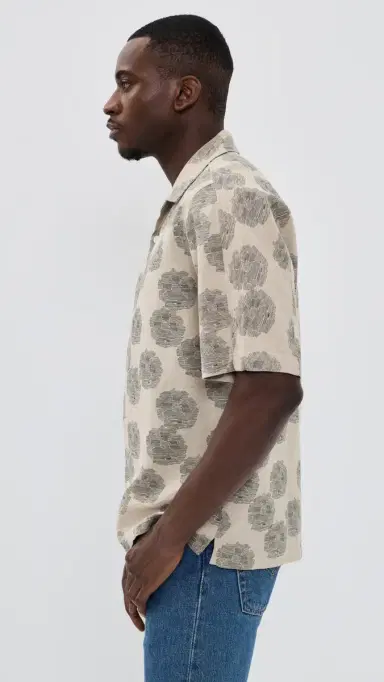 NN07 Ole Printed Linen Shirt Oatmeal | Thumbnail 4 NN07 Ole Printed Linen Shirt Oatmeal | Thumbnail 4