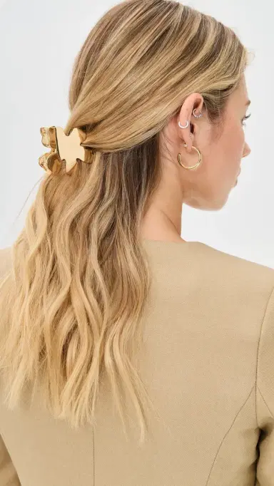 Lele Sadoughi Lily Claw Clip Gold One Size | Thumbnail 3