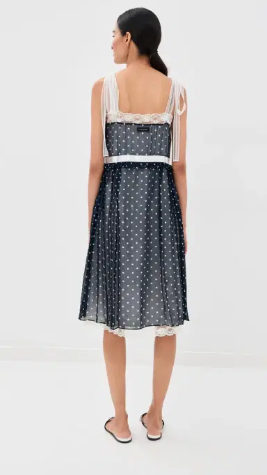 Marc Jacobs Ribbon trap Chiffon Dress Navy Multi | Thumbnail 4