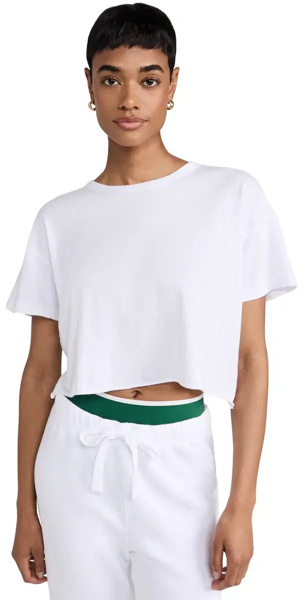 Year of Ours YOS Cropped Tee White