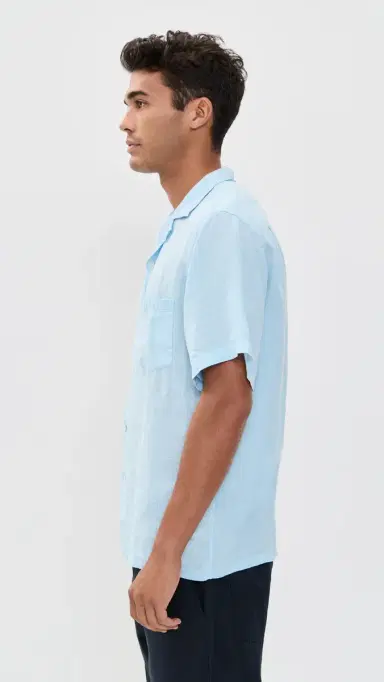 Portuguese Flannel Linen Camp Collar Shirt ky | Thumbnail 4