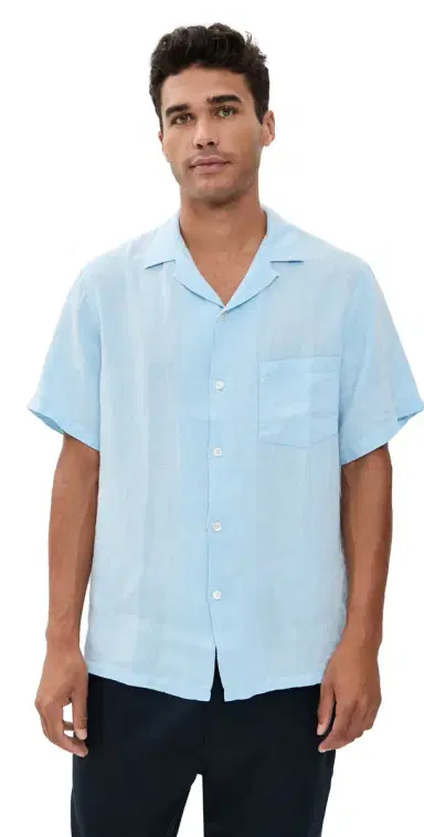 Portuguese Flannel Linen Camp Collar Shirt ky | Thumbnail 1