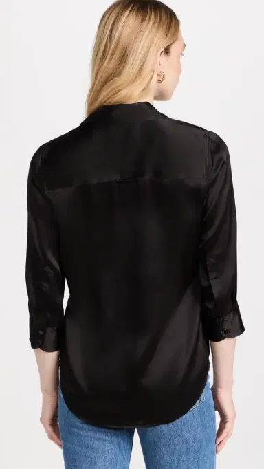 L'AGENCE Dani 3/4 Sleeve Blouse Black | Thumbnail 3