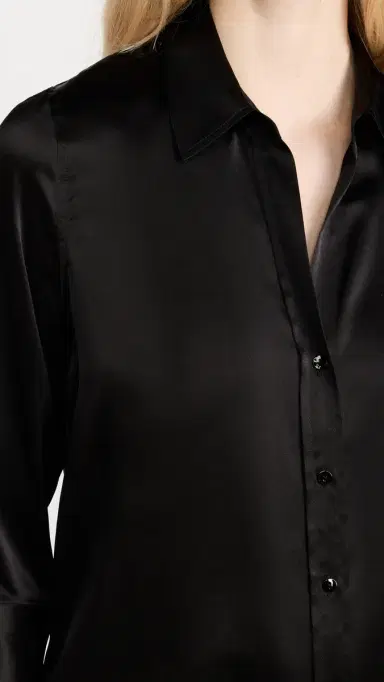 L'AGENCE Dani 3/4 Sleeve Blouse Black | Thumbnail 6