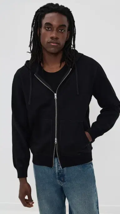 REIGNING CHAMP Mid-Weight Terry Standard Zip Hoodie Black M | Thumbnail 2