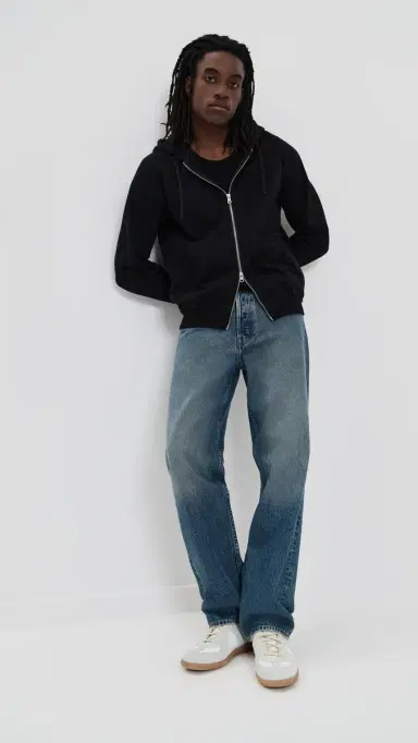 REIGNING CHAMP Mid-Weight Terry Standard Zip Hoodie Black M | Thumbnail 5