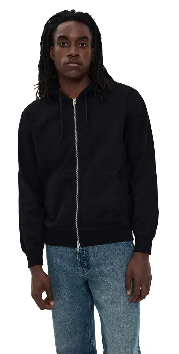 id-Weight Terry Standard Zip Hoodie Black