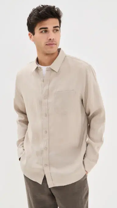 Vince Linen Shirt Pumice Rock L | Thumbnail 2