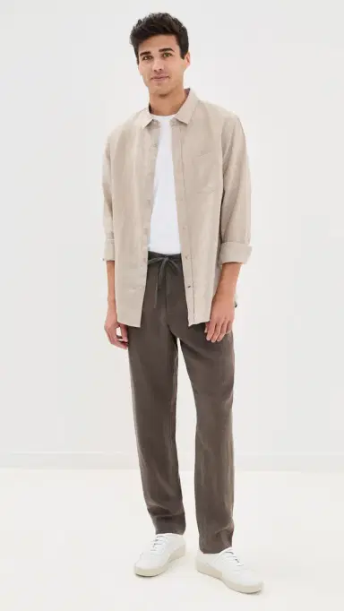 Vince Linen Shirt Pumice Rock L | Thumbnail 5