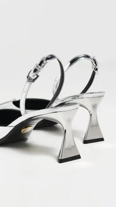 Stella McCartney Elsa Mirror Alter Mat Slingback Heels 65mm Silver | Thumbnail 4 Stella McCartney Elsa Mirror Alter Mat Slingback Heels 65mm Silver | Thumbnail 4