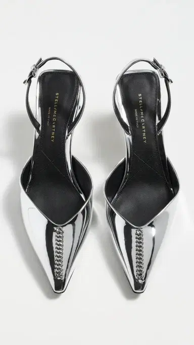 Stella McCartney Elsa Mirror Alter Mat Slingback Heels 65mm Silver | Thumbnail 5 Stella McCartney Elsa Mirror Alter Mat Slingback Heels 65mm Silver | Thumbnail 5