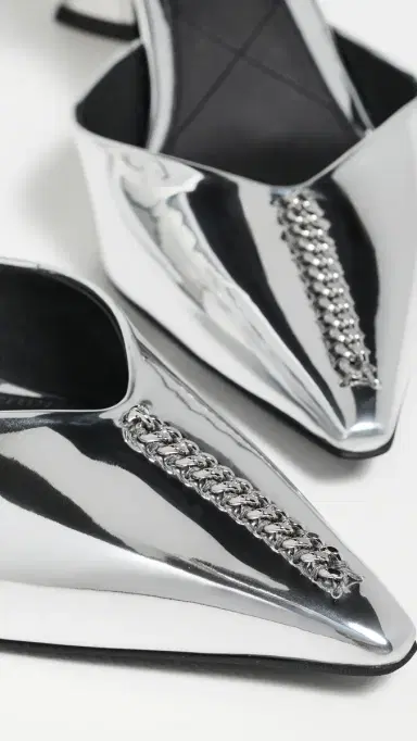 Stella McCartney Elsa Mirror Alter Mat Slingback Heels 65mm Silver | Thumbnail 6 Stella McCartney Elsa Mirror Alter Mat Slingback Heels 65mm Silver | Thumbnail 6