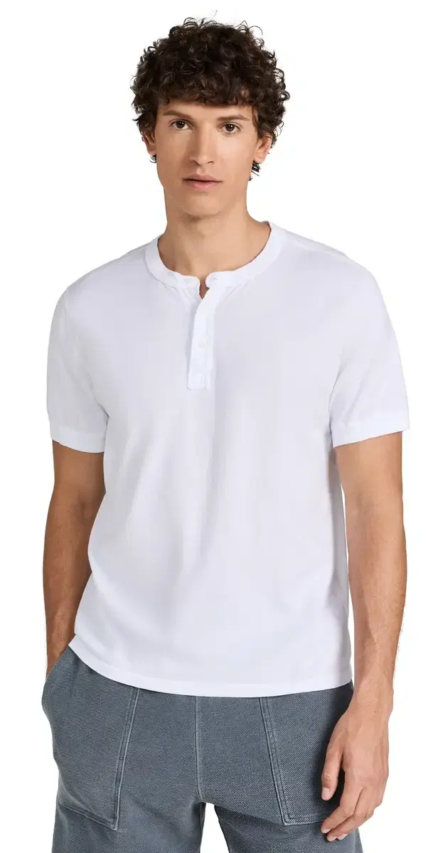 Save Khaki hort leeve Pima Henley White