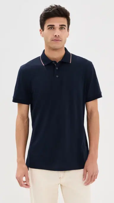 Orlebar Brown Dominic Fine Ribbon Polo Night Iris M | Thumbnail 2