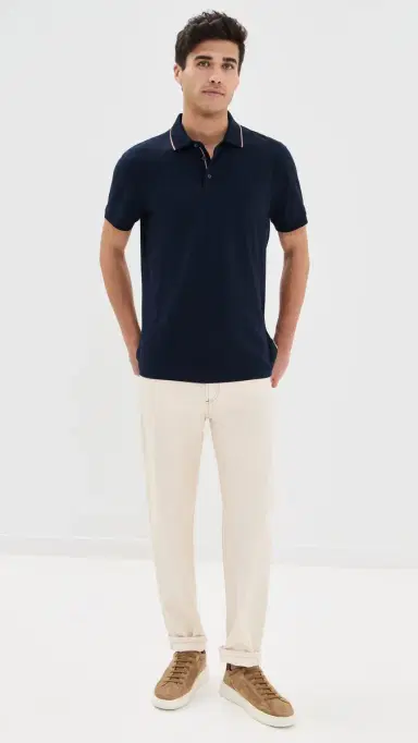 Orlebar Brown Dominic Fine Ribbon Polo Night Iris M | Thumbnail 5