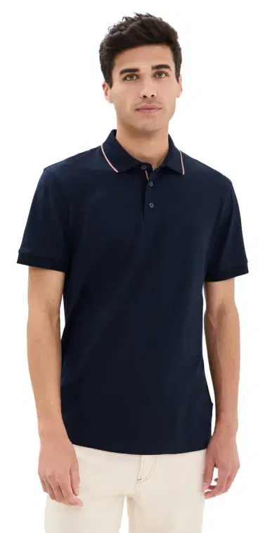 Orlebar Brown Dominic Fine Ribbon Polo Night Iris M | Thumbnail 1