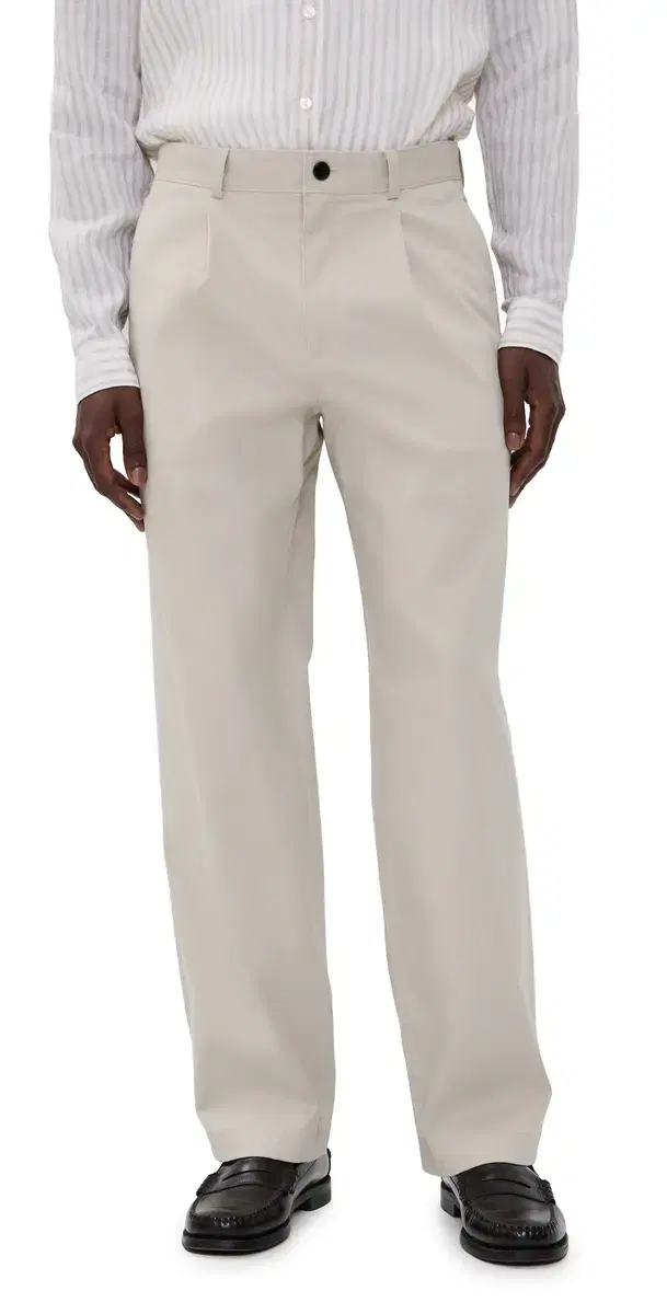Theory Relaxed Pleat Pants in Moonsoft Cotton Silver Cloud