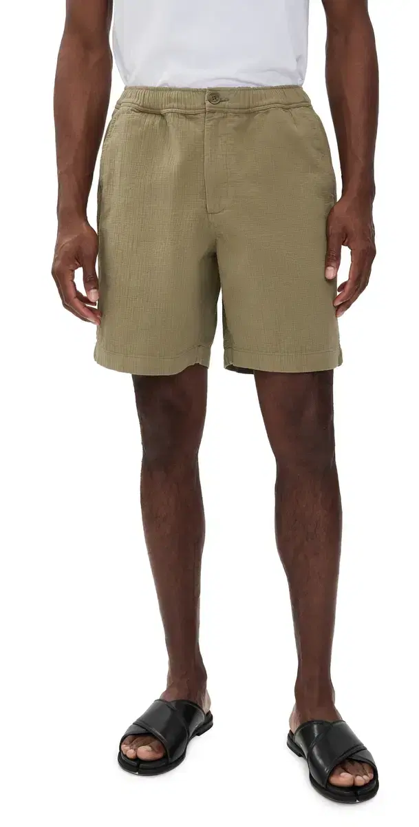 Cotton Linen Kurt Shorts 7 Khaki Cotton Linen Kurt Shorts 7 Khaki