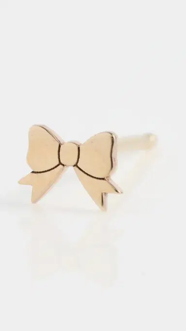 Zoë Chicco 14k Gold Itty Bitty Bow Single Stud Earring 14k Yellow Gold One Size | Thumbnail 4