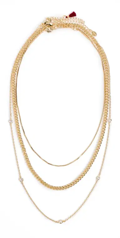 SHASHI Emily Layered Necklaces Gold One Size | Thumbnail 1