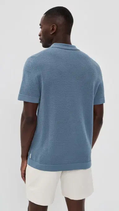 Onia Drop Needle Button Up Shirt Mist | Thumbnail 3