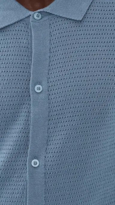 Onia Drop Needle Button Up Shirt Mist | Thumbnail 6